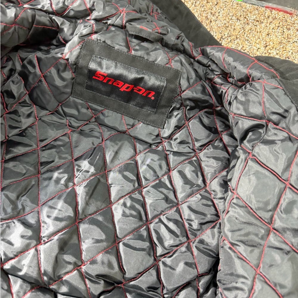 Snap-On Black Canvas Workwear Bomber with Red Lettering - Picture 2 of 16